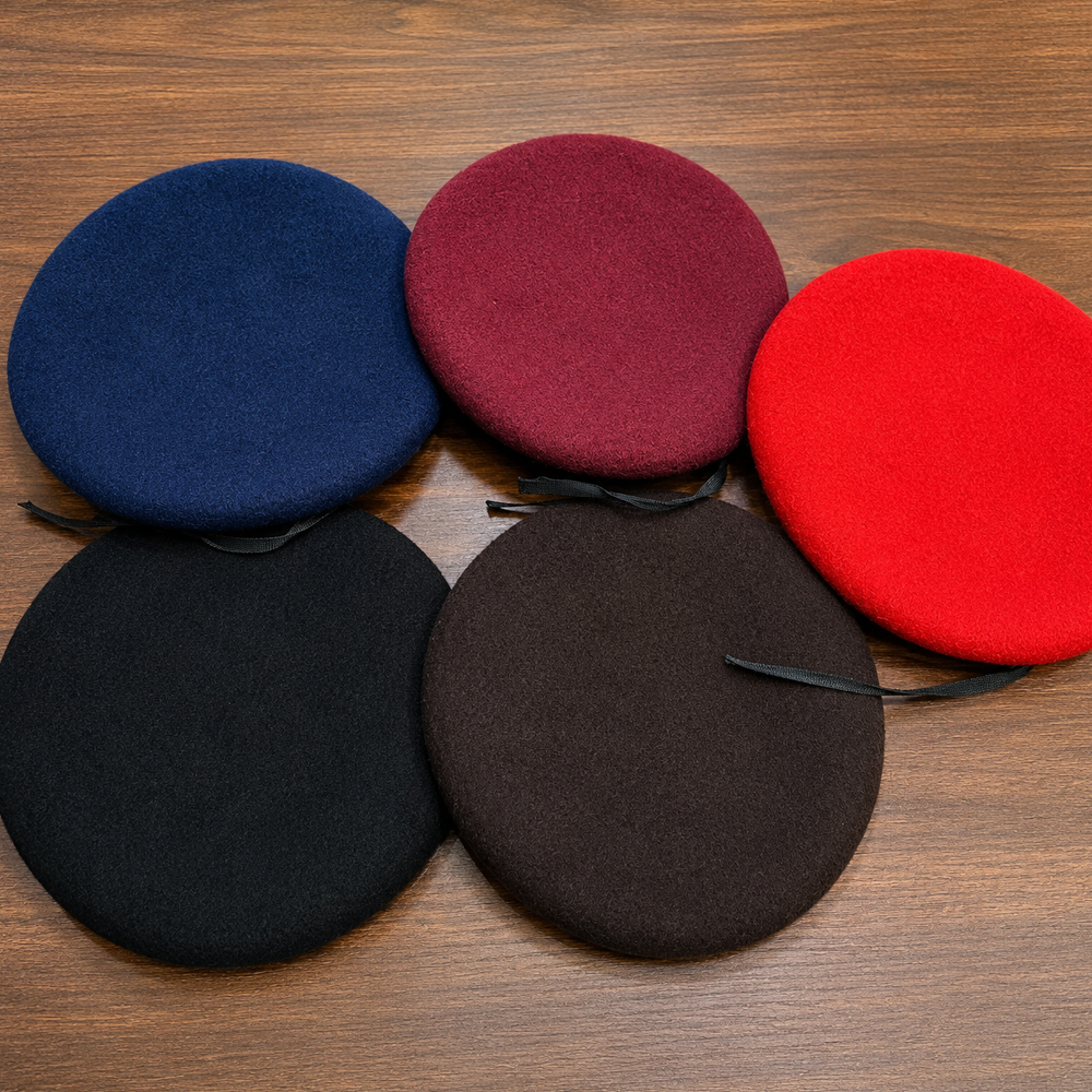 Military Basque Woolen Beret Cap Detail